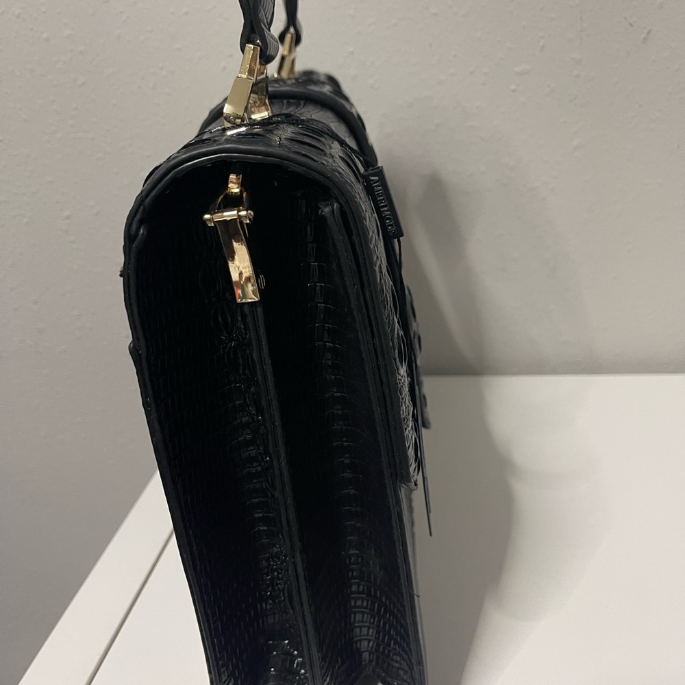 Black Croc Embossed Handbag By Ameri Mode - image 3